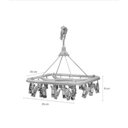 Varal calcinha cueca Meia 24 pregadores quadrado Astra - Branco - 6