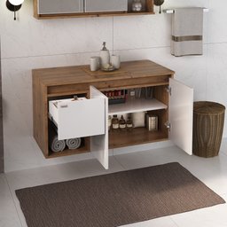 Conjunto para Banheiro Apollo 90 Suspenso- Fabribam Gabinetes - 3