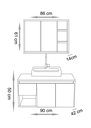 Ver imagem 2 de Conjunto para Banheiro Apollo 90 Suspenso- Fabribam Gabinetes