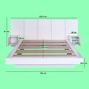 Ver imagem 3 de Cama Queen e Cabeceira com 2 Mesas de Cabeceira Suspensas Cor:branco