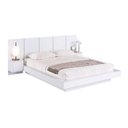 Ver imagem 2 de Cama Queen e Cabeceira com 2 Mesas de Cabeceira Suspensas Cor:branco