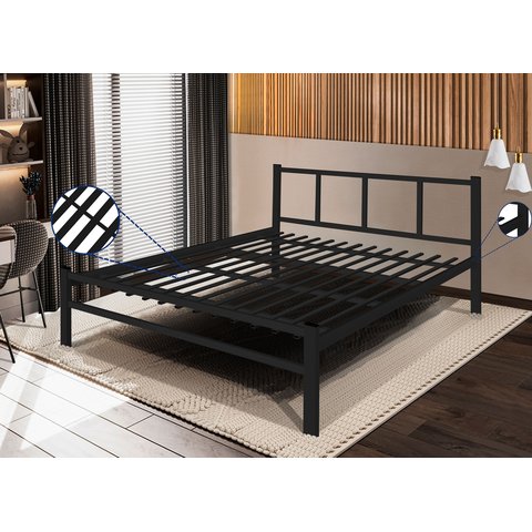 Cama Casal 1,40 Int. de Tubolar/Aço Alojamento:Preto