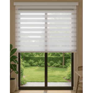 Persiana Rolo Double Vision Zebra 100larg X 220alt Branca com Bando - Sala/ Escritório/quarto/sacada