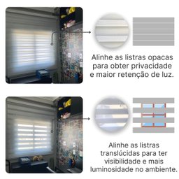Persiana Rolo Double Vision Zebra 140larg X 160alt Branca com Bando - Sala/ Escritório/quarto/sacada - 4 Persiana Rolo Double Vision Zebra 140larg X 160alt Branca com Bando - Sala/ Escritório/quarto/sacada - 4