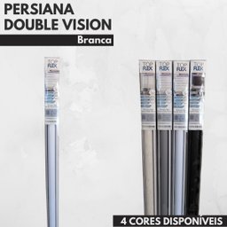 Persiana Rolo Double Vision Zebra 140larg X 160alt Branca com Bando - Sala/ Escritório/quarto/sacada - 8 Persiana Rolo Double Vision Zebra 140larg X 160alt Branca com Bando - Sala/ Escritório/quarto/sacada - 8