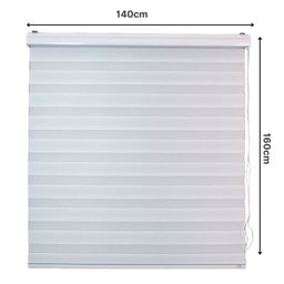 Persiana Rolo Double Vision Zebra 140larg X 160alt Branca com Bando - Sala/ Escritório/quarto/sacada - 5 Persiana Rolo Double Vision Zebra 140larg X 160alt Branca com Bando - Sala/ Escritório/quarto/sacada - 5