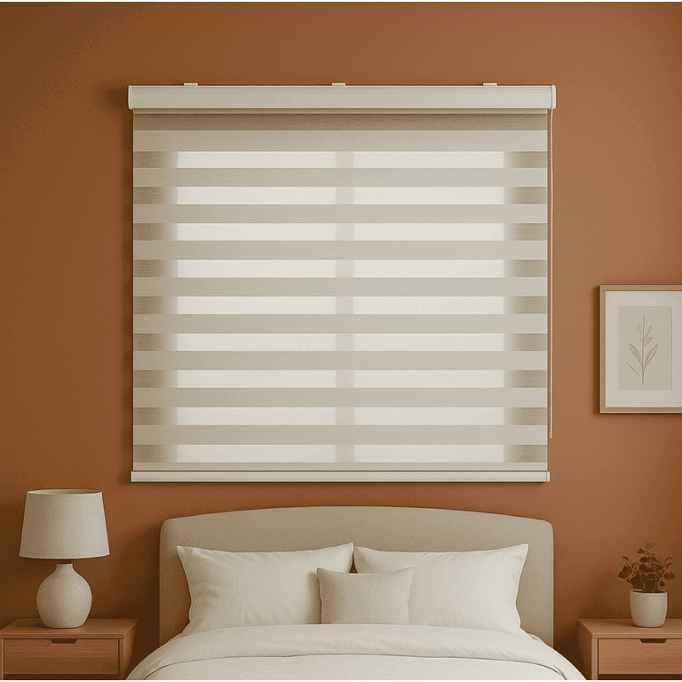 Persiana Rolo Double Vision Zebra 120larg X 160alt Linho com Bando - Sala/ Escritório/quarto/sacada Persiana Rolo Double Vision Zebra 120larg X 160alt Linho com Bando - Sala/ Escritório/quarto/sacada