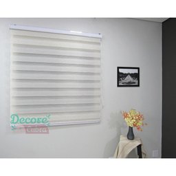 Persiana Rolo Double Vision Zebra 120larg x 160alt Linho com bando - Sala/ Escritório/Quarto/Sacada - 4