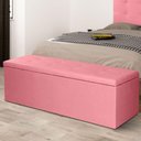 Ver imagem 4 de Calçadeira Recamier Baú King 1,95m Berlim Suede Rosa - Pallazio