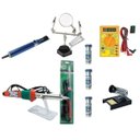 Ver imagem 1 de Kit Ferramentas Eletrônicas Lupa Multímetro Solda Sugador - 220v 30w