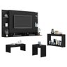 Painel para TV até 60 Polegadas com Aparador, Mesa de Centro e Mesa Lateral Preto - 2