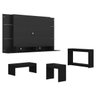 Painel para TV até 60 Polegadas com Aparador, Mesa de Centro e Mesa Lateral Preto - 6