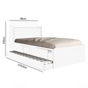 Ver imagem 2 de Cama Tamires Solteiro 0,88cm C/ Auxiliar Castanho 2 Colchões