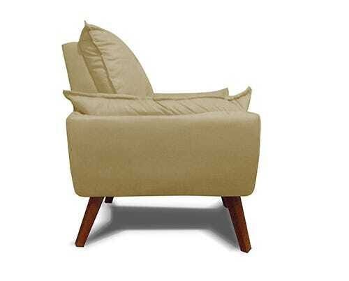 Poltrona Decorativa Opala Suede Bege - 2