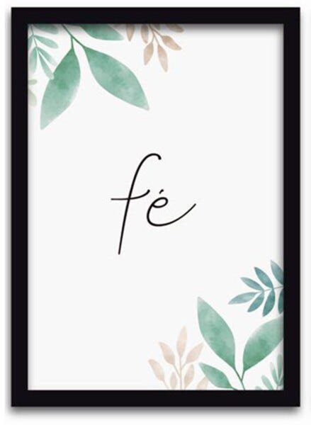 Conjunto Quadros Decorativos 3 peças 40x60 Amor Fé e Paz - Moldura Preta - 2