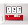 Conjunto Quadros Decorativos 3 pçs 40x60 Formas Geométricas - Moldura Preta - 1
