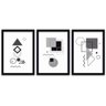 Conjunto Quadros Decorativos 3 pçs 40x60 Formas Geométricas - Moldura Preta - 2