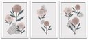 Ver imagem 1 de Conjunto Quadros Decorativos 3 peças 40x60 Flores - Moldura Branca