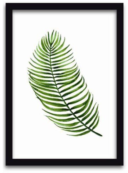 Conjunto Quadros Decorativos 3 peças 40x60 folhas 3 - Moldura Preta - 4