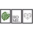 Ver imagem 1 de Conjunto Quadros Decorativos 3 peças 30x45 MDF Folha Home - Moldura Preta