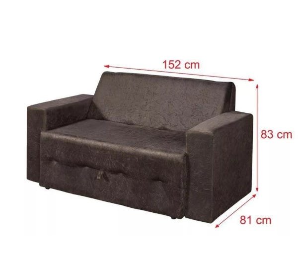 Sofá Cama Suede Amassado Marrom Sofá Mix - 4