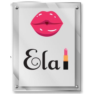 Placa em acrílico decorativa Ele e Ela 35x45cm