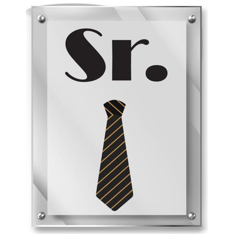 Placa em acrílico decorativa Sr. e Sra 35x45cm