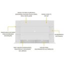Ver imagem 4 de Painel para TV 60" com Prateleiras de Vidro Braga Multimóveis