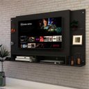 Ver imagem 1 de Painel para TV até 60 Polegadas com Prateleiras de Vidro Braga Multimóveis
