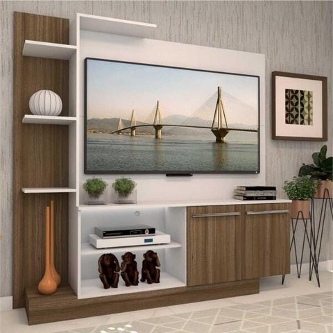 Estante com Painel para TV 55" e 2 Portas Porto Multimóveis