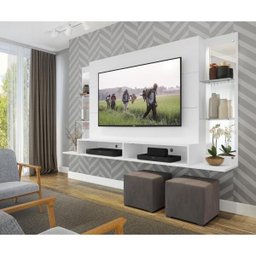 Painel Tv Até 60 Polegadas com Suporte, Espelho, Prateleiras - 7 Painel Tv Até 60 Polegadas com Suporte, Espelho, Prateleiras - 7