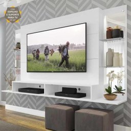 Painel Tv Até 60 Polegadas com Suporte, Espelho, Prateleiras - 3 Painel Tv Até 60 Polegadas com Suporte, Espelho, Prateleiras - 3