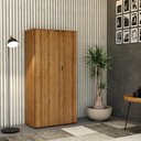 Ver imagem 2 de Armário Alto Fechado com 02 Portas 161,5x80x42cm Wlaf80 Lâmina Mel - Preto
