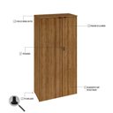 Ver imagem 3 de Armário Alto Fechado com 02 Portas 161,5x80x42cm Wlaf80 Lâmina Mel - Preto