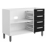 Balcão Gabinete Evidence Aço com Pia Inox 120cm 2 Portas 7026 Branco/Preto - Bertolini - 4