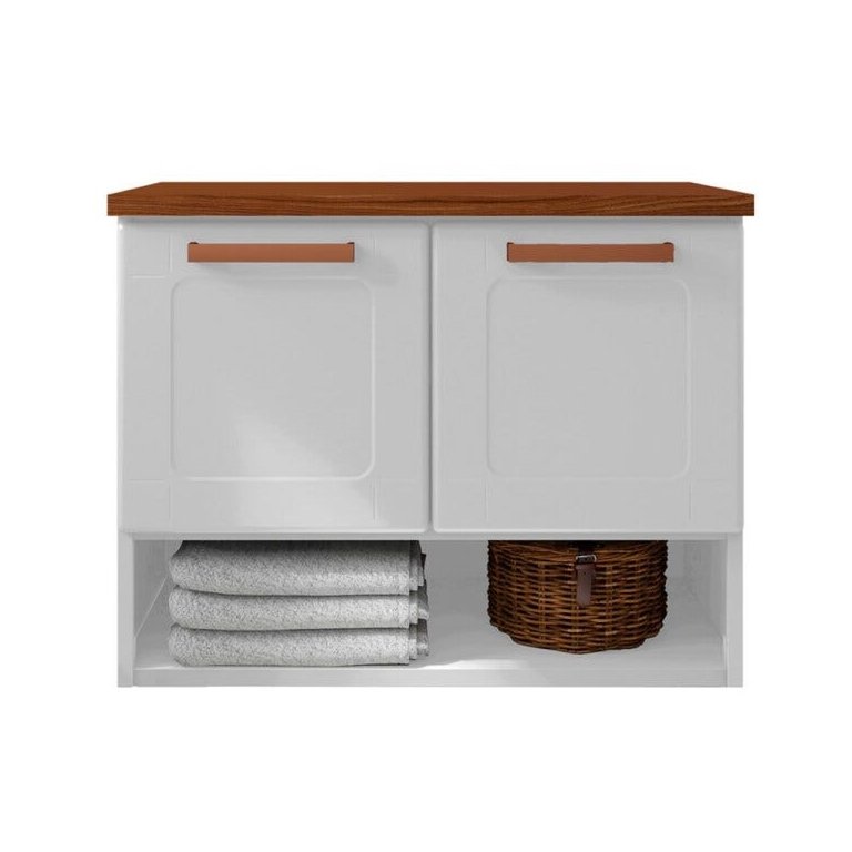 Balcão Gabinete para Banheiro 70cm 2 Portas Natura 8005 Branco - Bertolini