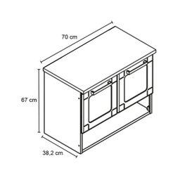 Balcão Gabinete para Banheiro 70cm 2 Portas Natura 8005 Branco - Bertolini - 4