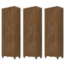 Kit 3 Armários Organizadores Multiuso Íris 2 Portas Castanho Wood - Moval - 1