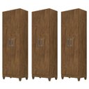 Ver imagem 1 de Kit 3 Armários Organizadores Multiuso Íris 2 Portas Castanho Wood - Moval