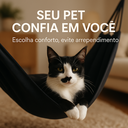Ver mais imagens de Rede de Descanso para Pets, Algodão 100%, 160x70cm, Portátil, Preta