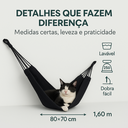 Ver imagem 6 de Rede de Descanso para Pets, Algodão 100%, 160x70cm, Portátil, Preta