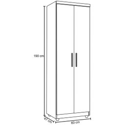 Armário Multiuso 2 Portas Sabrina Branco Ajl Móveis - 4