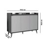 Buffet Aparador Retrô Delux 3 Portas Malbec com Off-white - 6