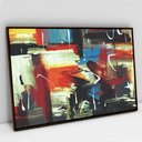 Ver imagem 1 de Quadro Decorativo em Canvas Abstrato Viva La Vida TaColado Moldura Flutuante 4,5cm Madeira 60 x 40cm