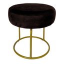 Ver imagem 4 de Puff Decor Veludo Preto Dourado Redondo Puff Sala Quarto Penteadeira
