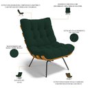 Ver imagem 7 de Poltrona Decorativa Costela L02 Suede Verde Musgo - Lyam Decor