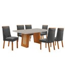 Ver imagem 2 de Mesa de Jantar Carolina 180cm Tampo MDF Vidro com 6 Cadeiras Yasmin