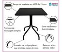 Ver imagem 4 de Jogo Mesa 70x70 Preta para Sorveterias e Restaurantes com 4 Cadeiras ISO Vermelha