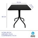 Ver imagem 5 de Jogo Mesa 70x70 Preta para Sorveterias e Restaurantes com 4 Cadeiras ISO Vermelha