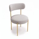Ver imagem 5 de Cadeira Sala de Jantar Margara Kit 4 Base Aço Dourado Bouclê D03 - D'Rossi